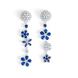 Lab - Grown Sapphire & Tanzanite Mismatched Earrings - Reymey
