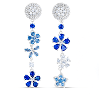 Lab - Grown Sapphire & Aquamarine Mismatched Earrings - Reymey